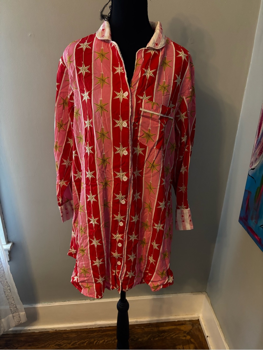 Katie kime tree topper womens S pajamas sleep shirt sleepshirt